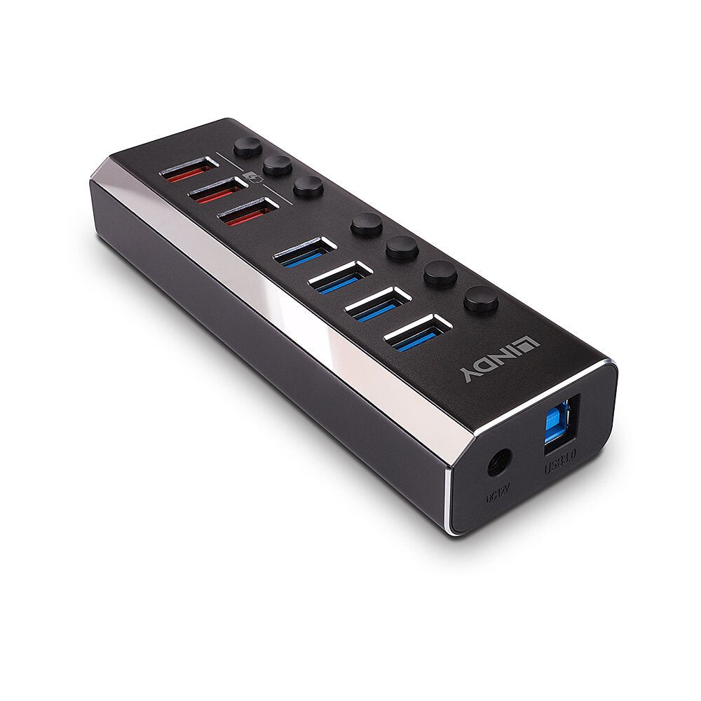 EAN 4002888433716 - Lindy 43371 hub de interfaz USB 3.2 Gen 1 (3.1 Gen 1) Type-B 5000 Mbit/s Negro imagen 2