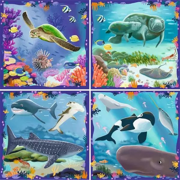 Ravensburger Rompecabezas! - Animales De Mar 64, 72, 81 Y 90 Partes 12004004