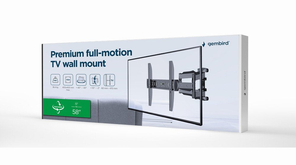 EAN 8716309127400 - Gembird WM-58ST-01 soporte para TV 147,3 cm (58") Acero imagen 3