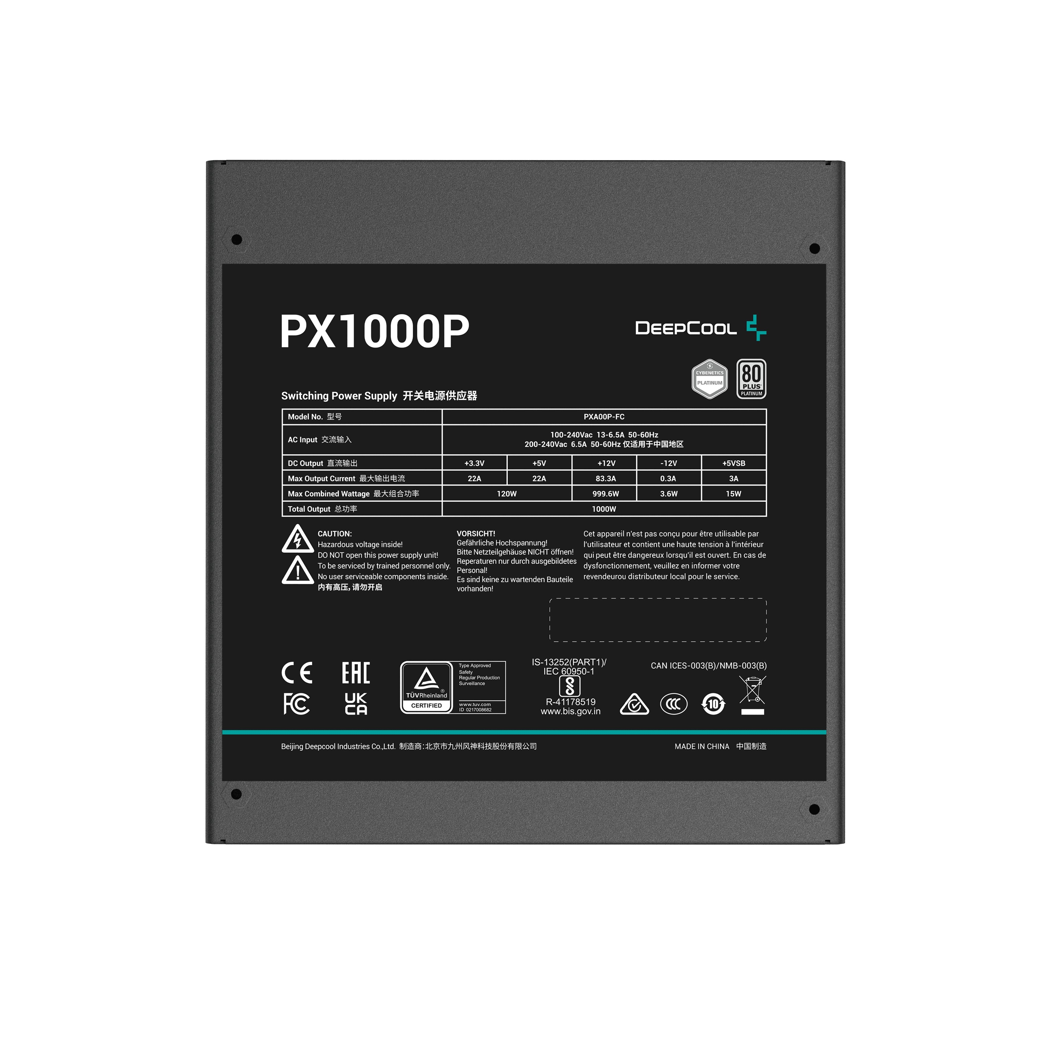 Fuente Alimentacion Atx 1200w Deepcool Px1200p Eu 80 Gold Atx 3.0 Modular