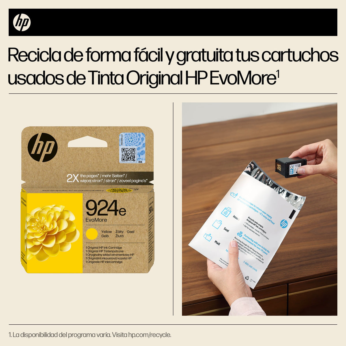 EAN 0199764687494 - HP 924e EvoMore Yellow Original Ink Cartridge cartucho de tinta 1 pieza(s) Alto rendimiento (XL) Amarillo imagen 3