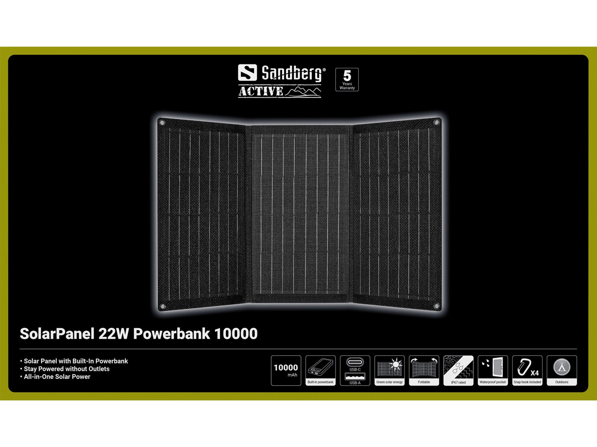 Solarpanel 22w Powerbank 10000
