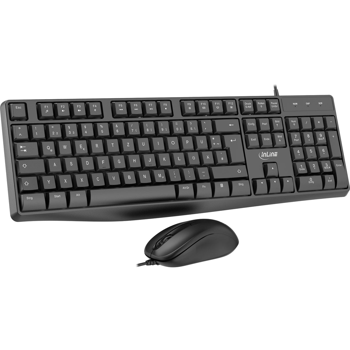 Inline® Basic Desktop Ii, Keyboard-Mouse Set, Usb Cable, Standard De Layout