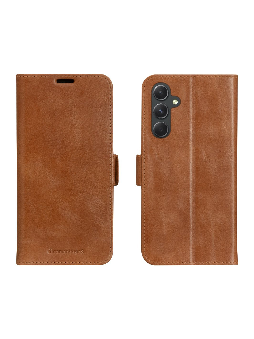 Dbramante1928 Copenhagen - Flip-Hlle Fr Mobiltelefon - Genarbtes Leder - Hellbraun - Fr Samsung Galaxy A54