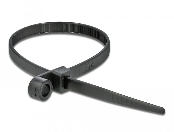 Delock Cablebinder Mit Befestigungsöse L 160 X B 4,8 Mm Schwarz 10 Stück
