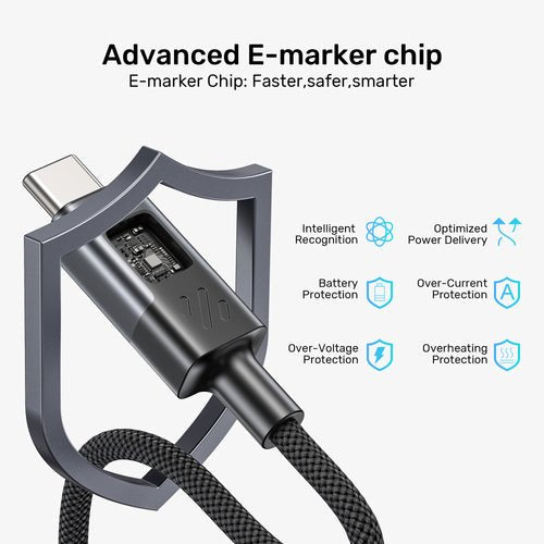 Unitek C14158abk01-3m Usb-C Cable Charging With Led Display 3m Black