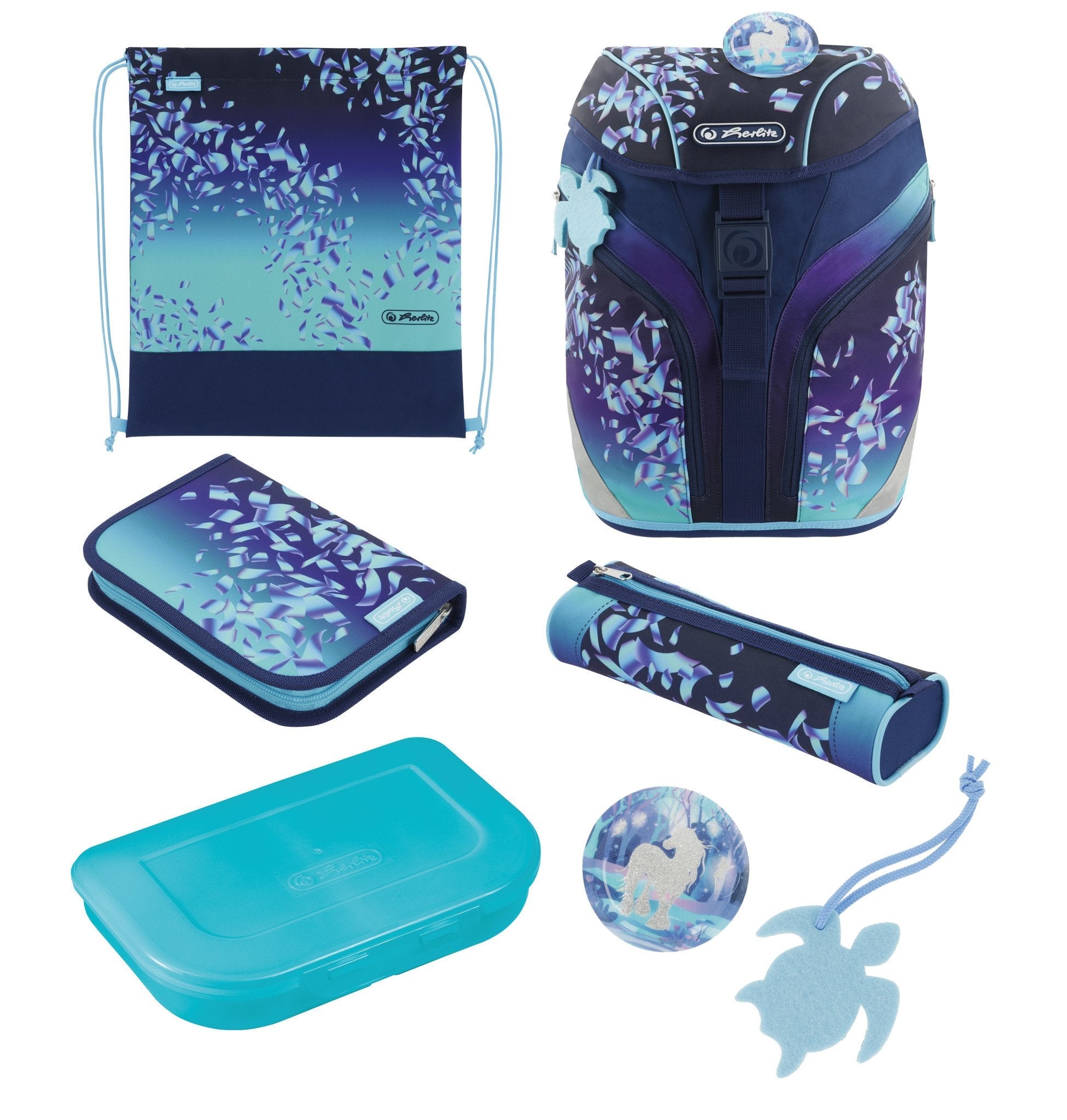 EAN 4008110370651 - Herlitz SoftLight Plus Greenline Blue Ice juego de mochila escolar Chica Poliéster Azul, Marina imagen 1