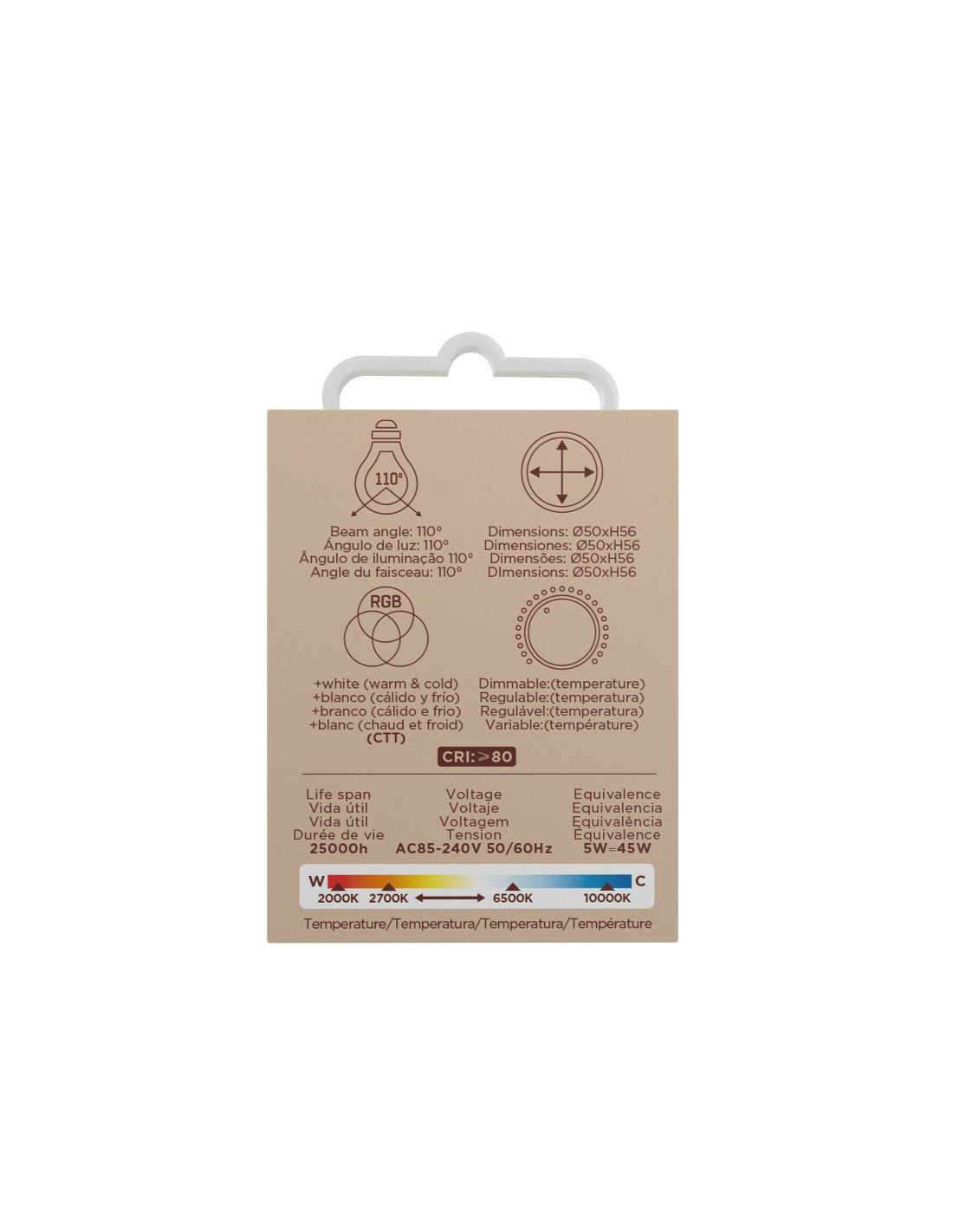 Bombilla Inteligente Muvit Io Miobulb014 Wifi 5w Gu10 400lm Luz Multicolor Compatible Asistentes De Voz Google / Alexa