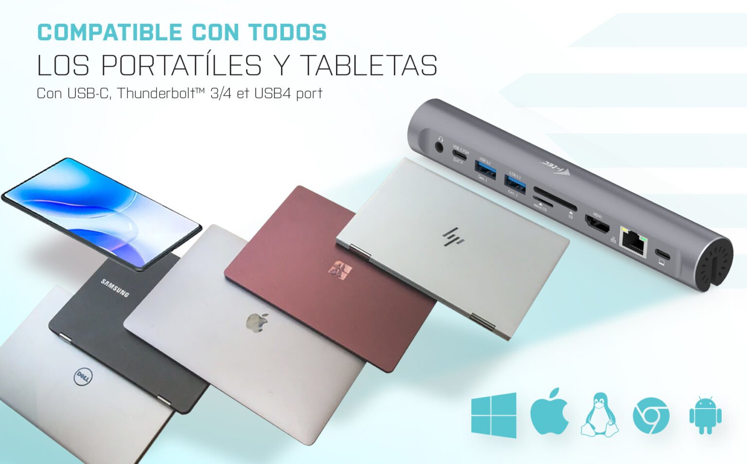 Base Refrigeración I-Tec Cooling Pad + Usb-C Dock Accs Metal