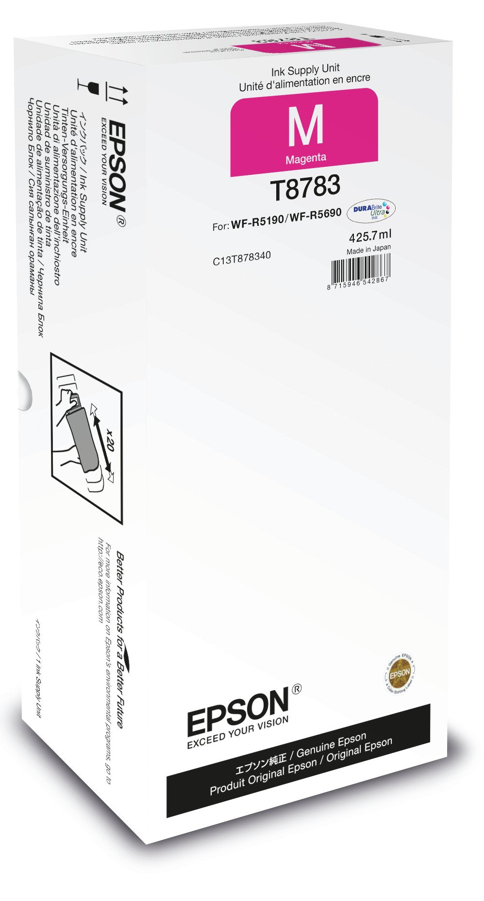 Epson Supply Unit Xxl Magenta 50000p Wf-R5xxx T8783