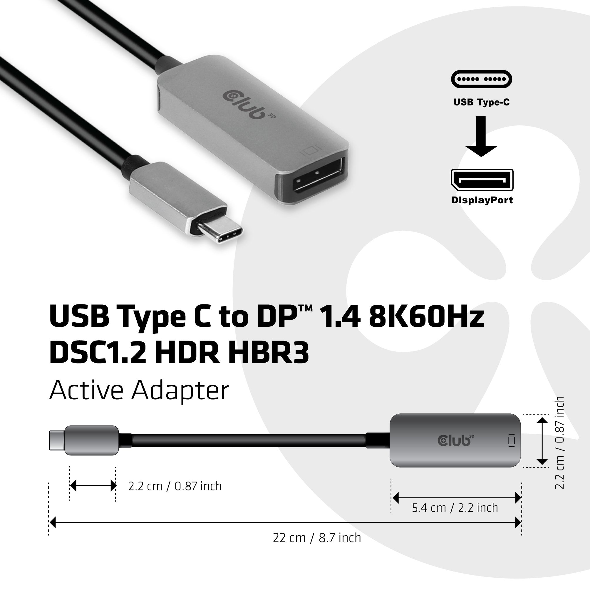 EAN 8719214471460 - CLUB3D CAC-1567 Adaptador gráfico USB 7680 x 4320 Pixeles Negro, Plata imagen 3