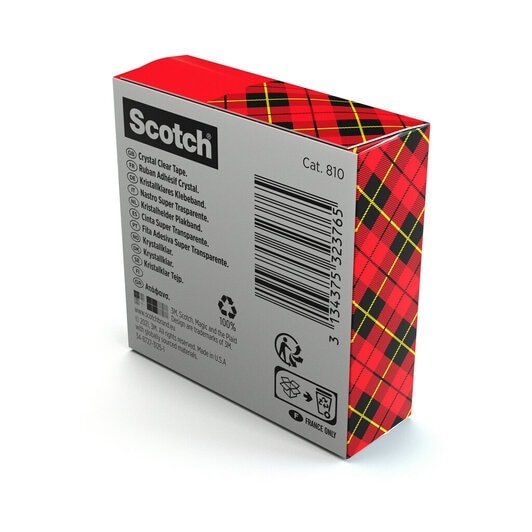 Scotch Cinta Adhesiva 600 Supertransparente Crystal 19mm X 33m Caja Individual