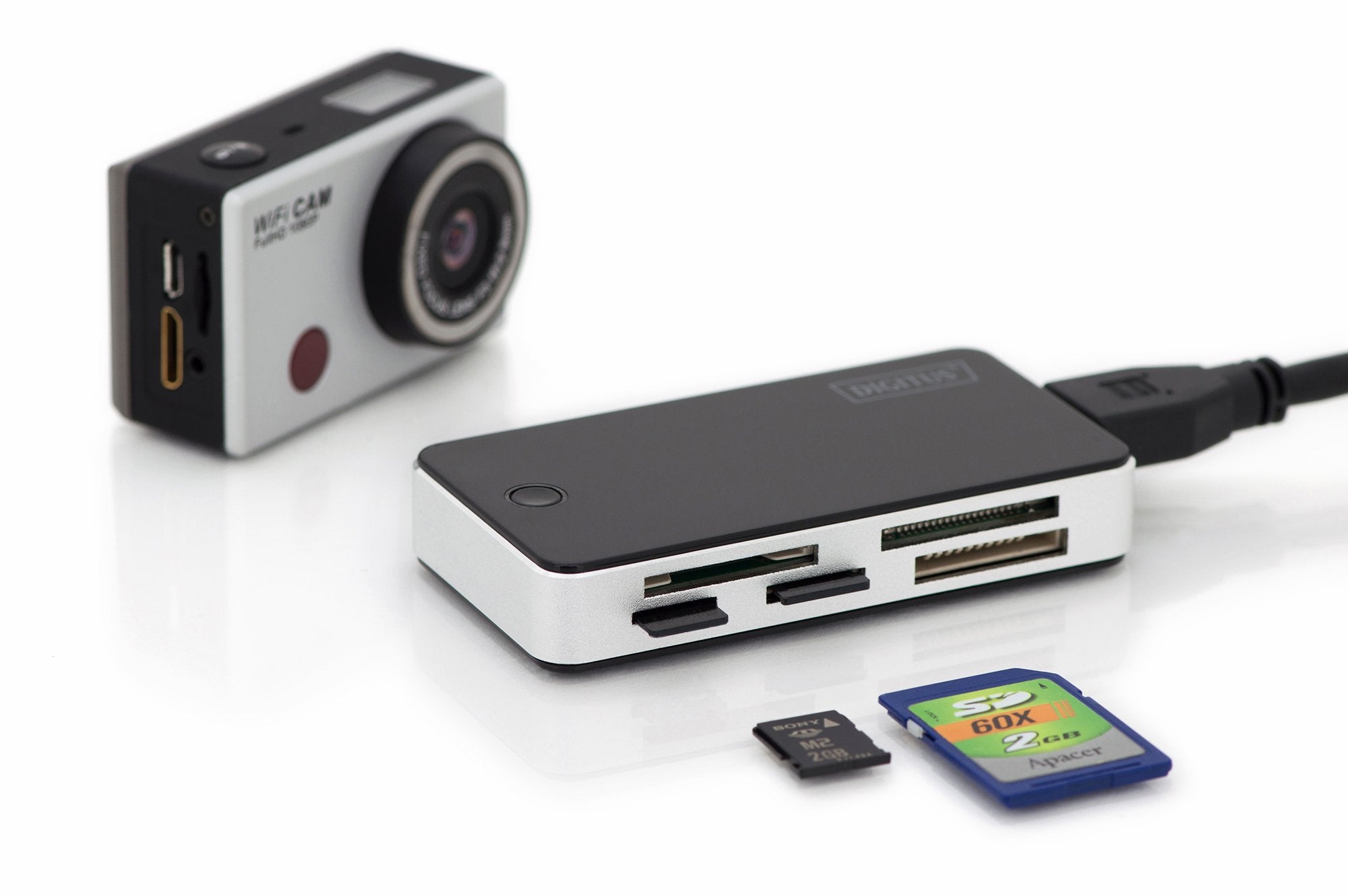 Hub Digitus Sd Usb 3.0 Ms/Sd/Sdhc/Minisd/M2/Cf/Md/Sdxc - Usb A 1m
