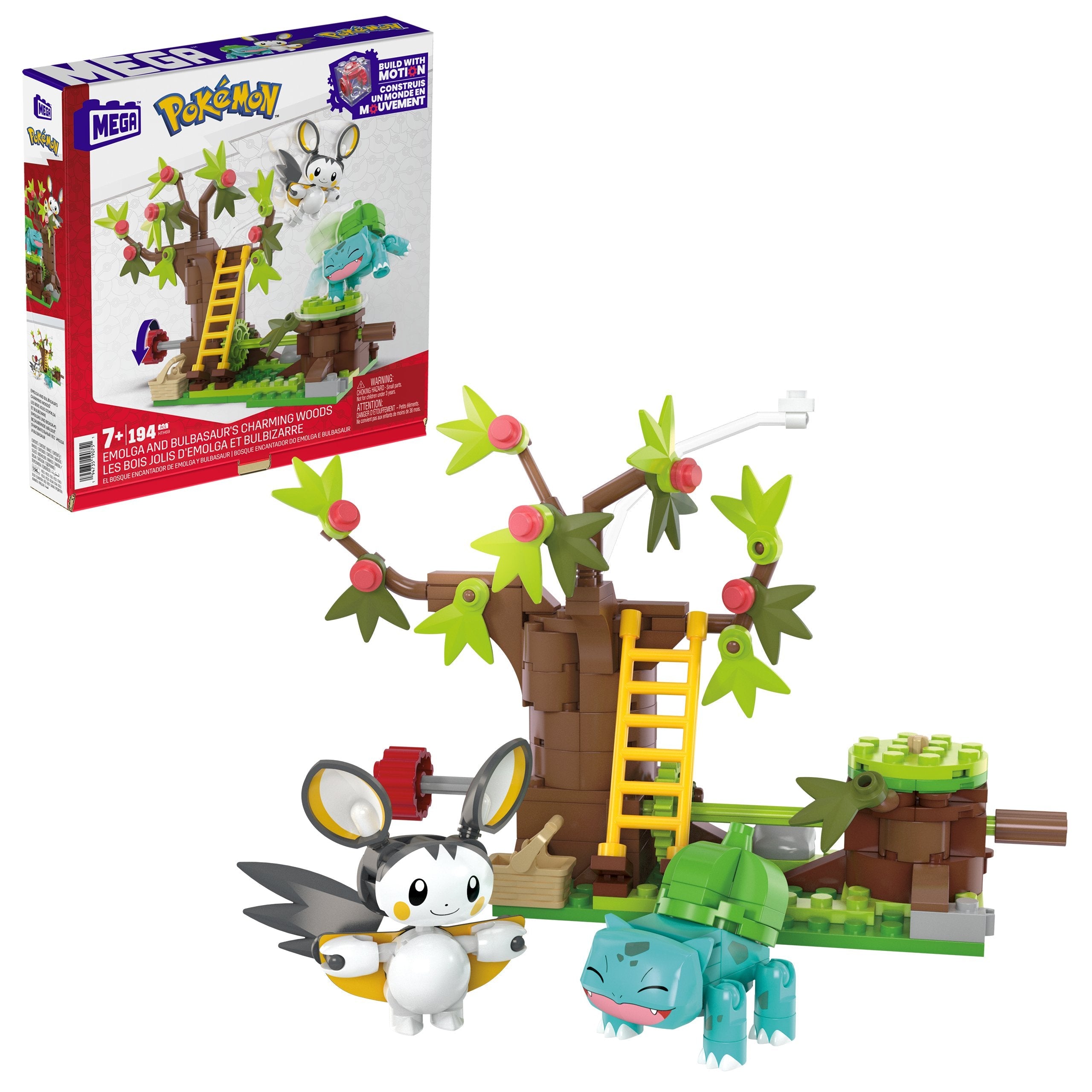 Pokemon: Mattel - Mega - Constructor De Aventuras Bosque Encantado De Emulga Y Bulbasaur