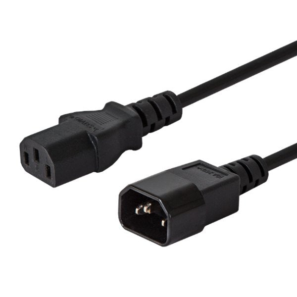 Cable Savio Cl-99 Iec 320 C14 M - C13 F 1,20 M Negro