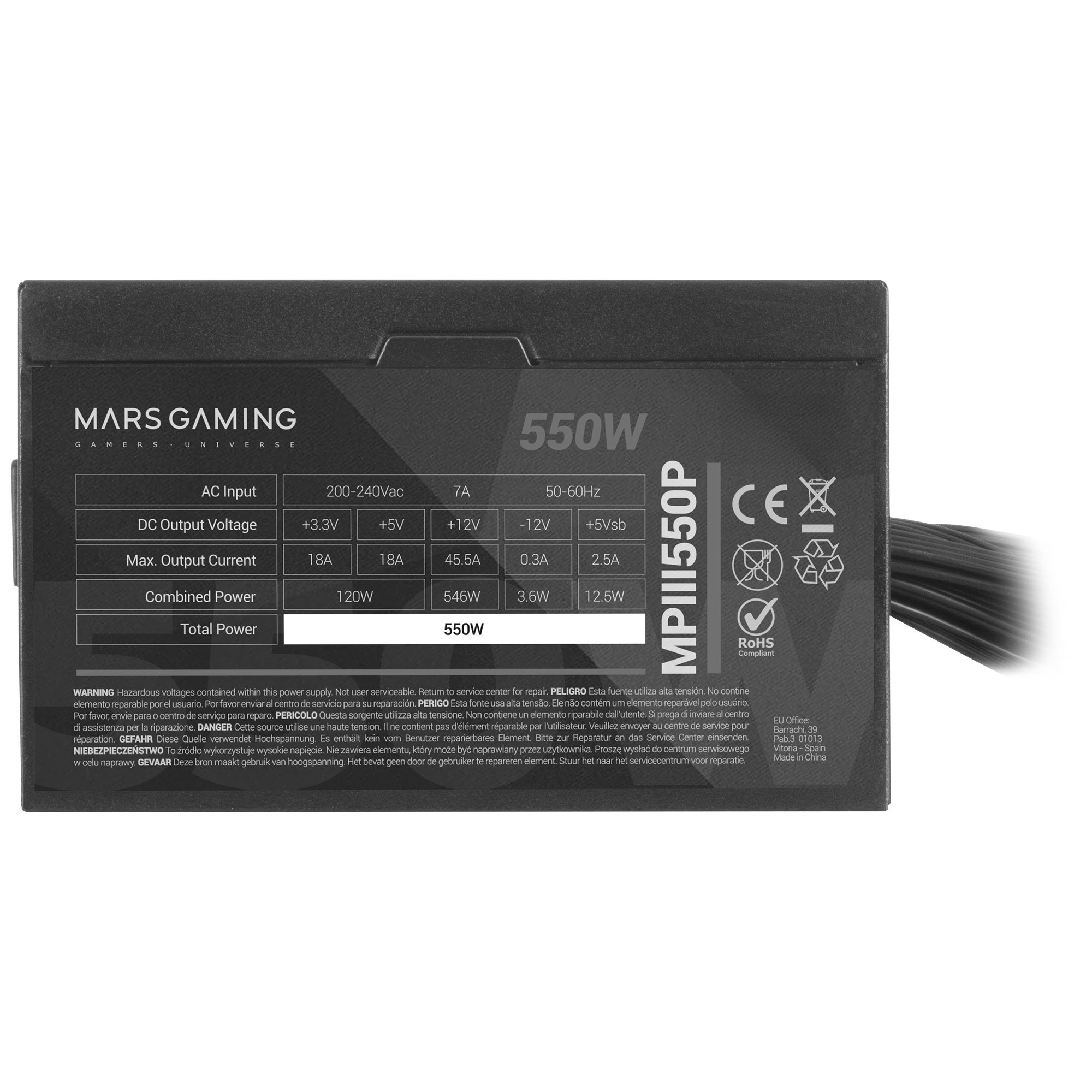 EAN 8435693107422 - Mars Gaming MPIII550P unidad de fuente de alimentación 24-pin ATX imagen 5