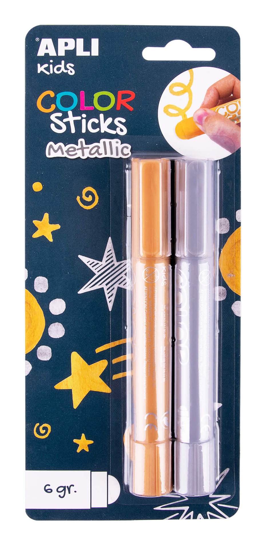 EAN 8410782188803 - APLI Kids Color Sticks Oro, Plata 2 pieza(s) imagen 1