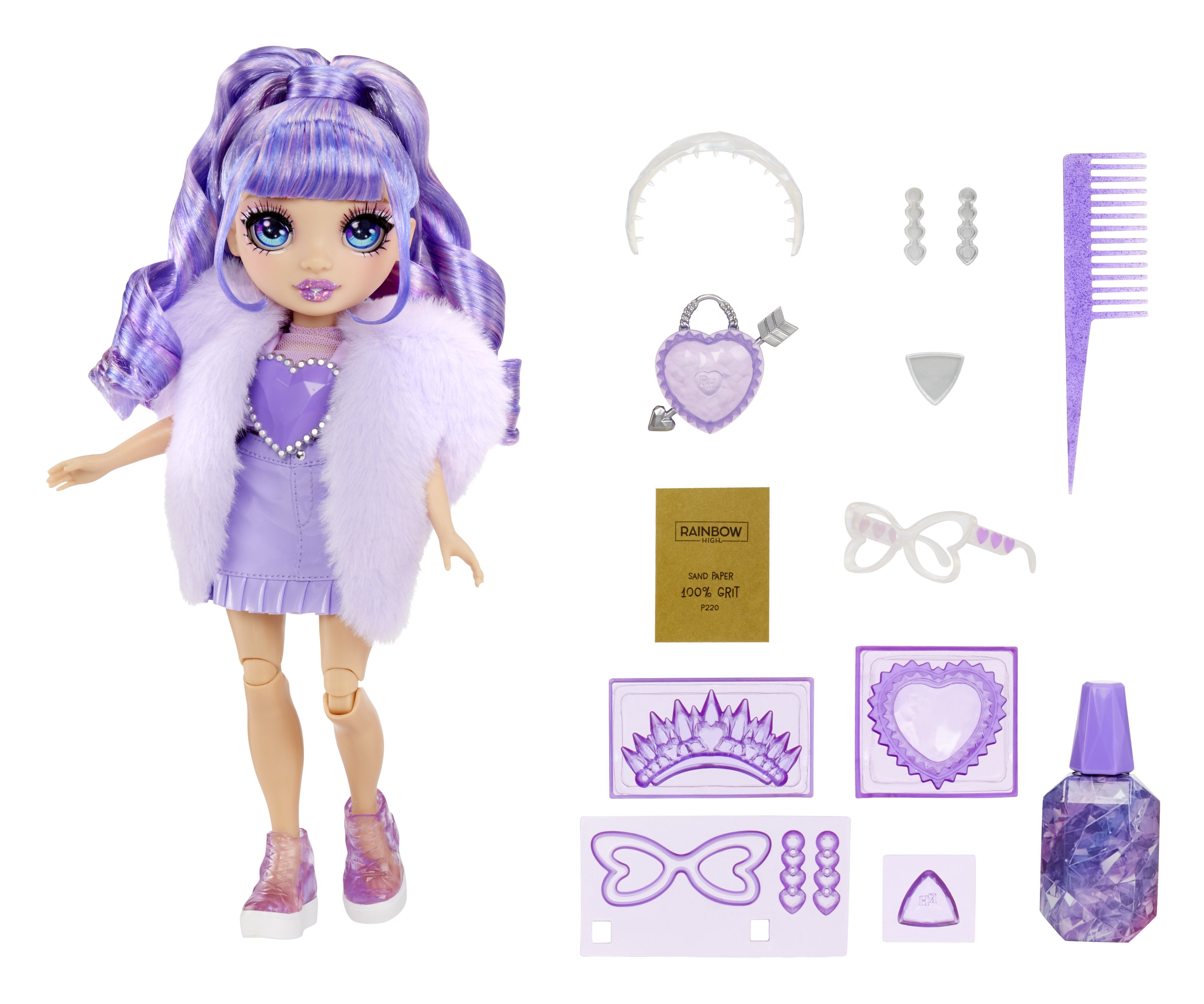 EAN 0035051121404 - Rainbow High Creative Crystals Fashion Doll- Violet imagen 4