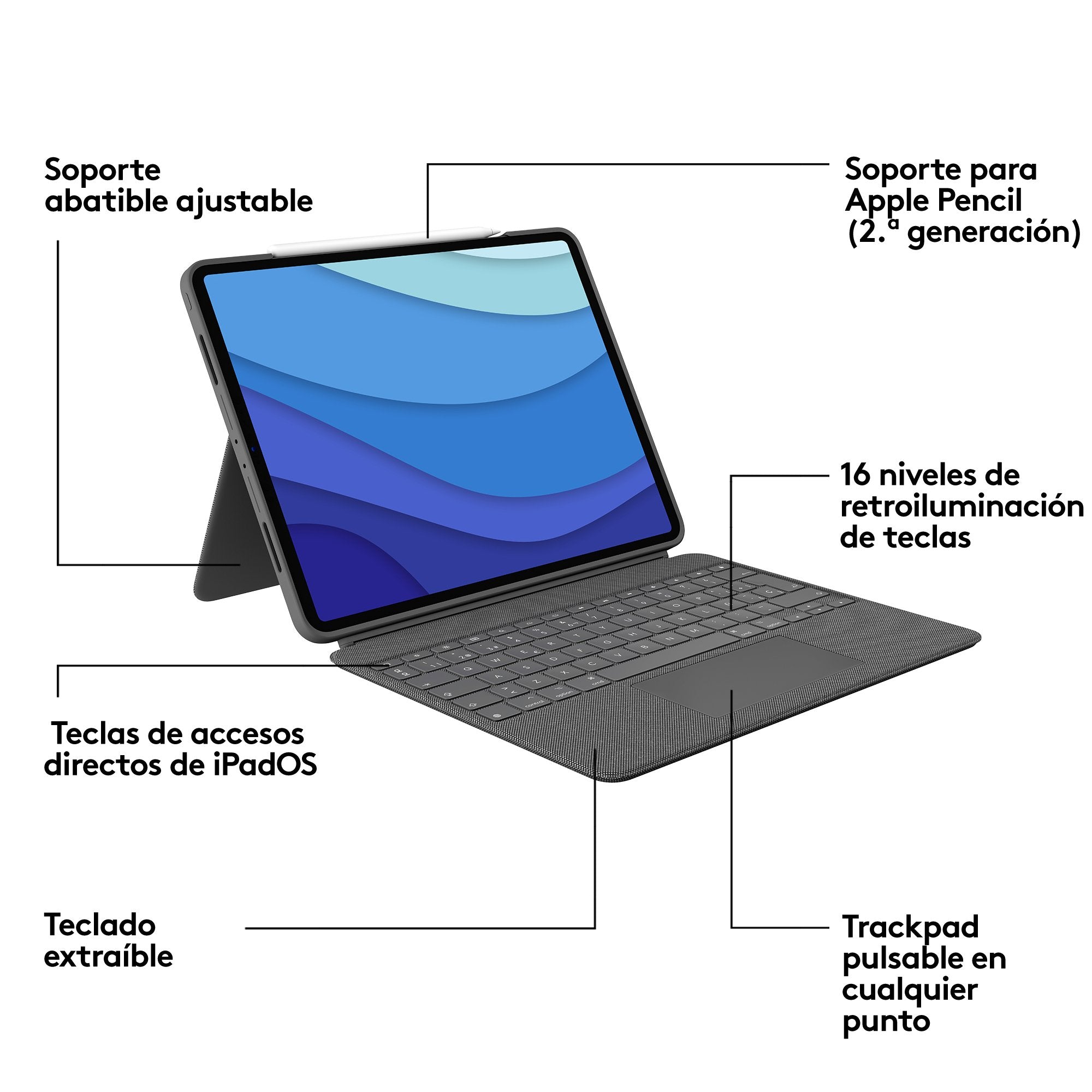 EAN 5099206095724 - Logitech 920-010211 teclado para móvil QWERTY Español Smart Connector Gris imagen 14