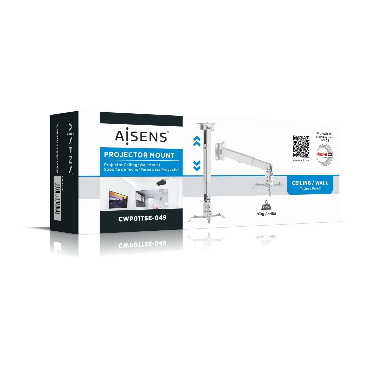 Aisens Soporte Proyector Techo Pared Eco Incl Exten 20kg Blanco Cwp01tse-049