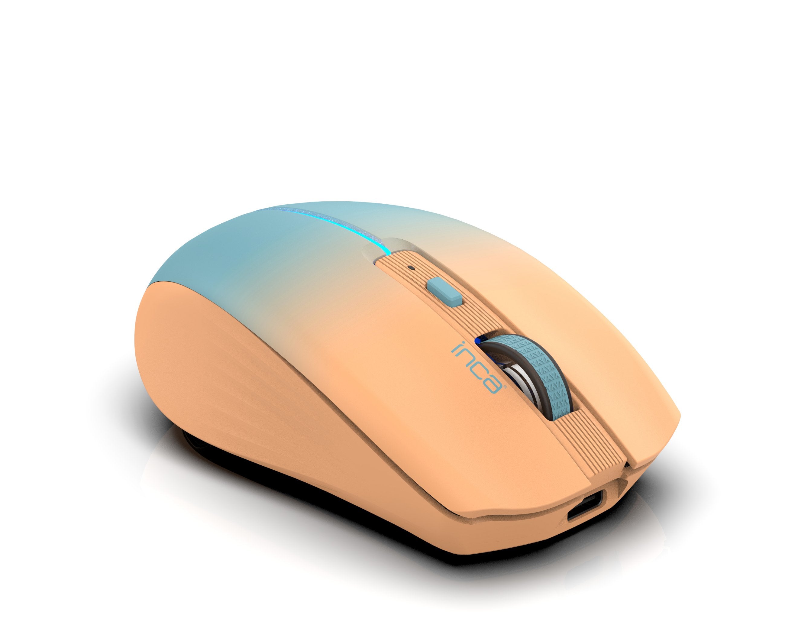 Raton  Inca Iwm-511rt 1600 Dpi,Wrls & Bt,6d Tame, Naranja