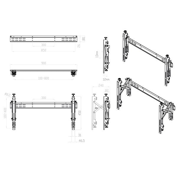 Roline Video-Wand-Lsung Fr Digital Signage Dual Screen Halterung