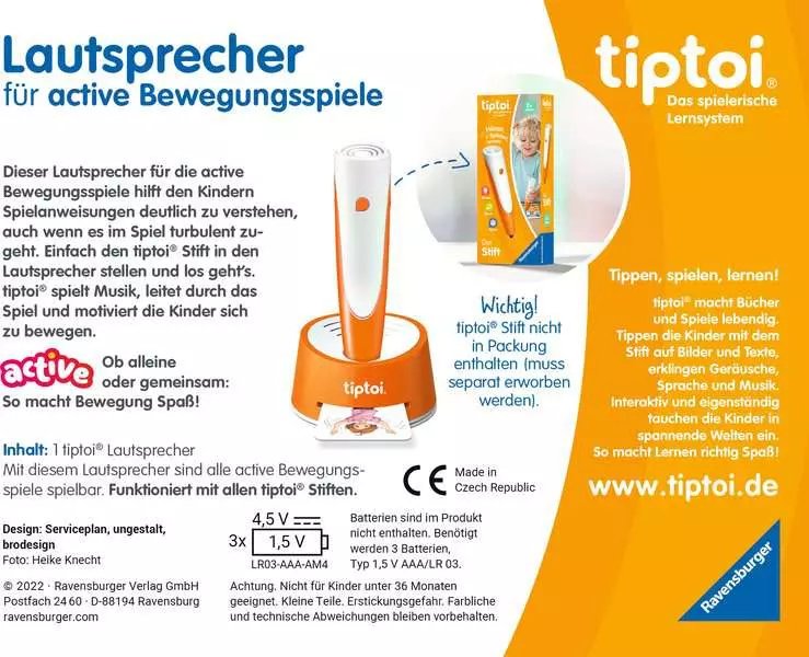 Ravensburger Tiptoi Altavoz Activo Naranja/Blanco 00093