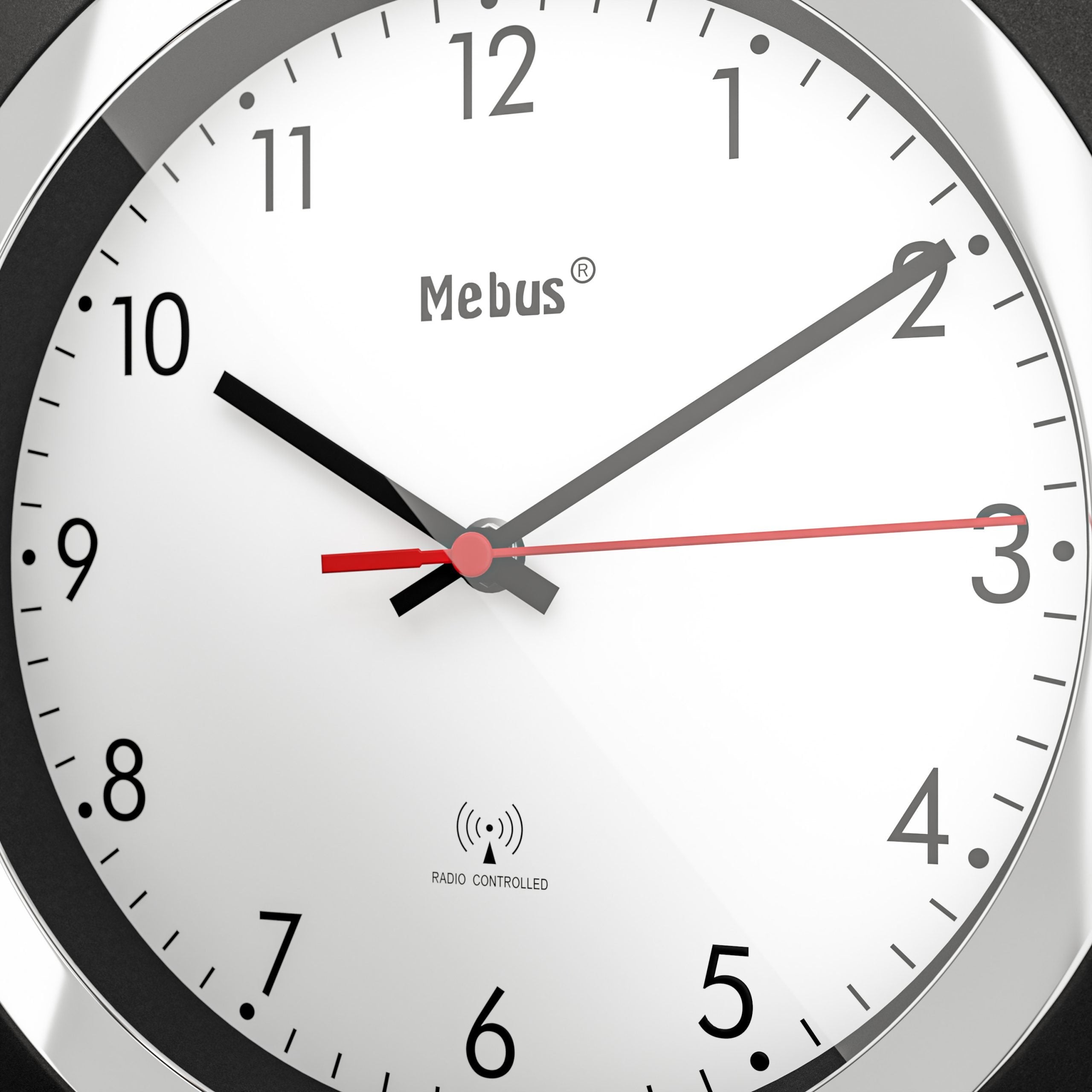 Mebus 19451 Reloj De Pared Reloj De Pared Digital Alrededor Negro, Blanco