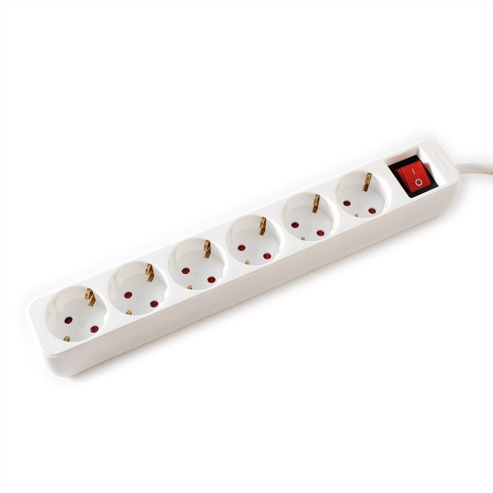 Value 6-Fach Steckdosenleiste Mit Schalter, Wei, 10 M