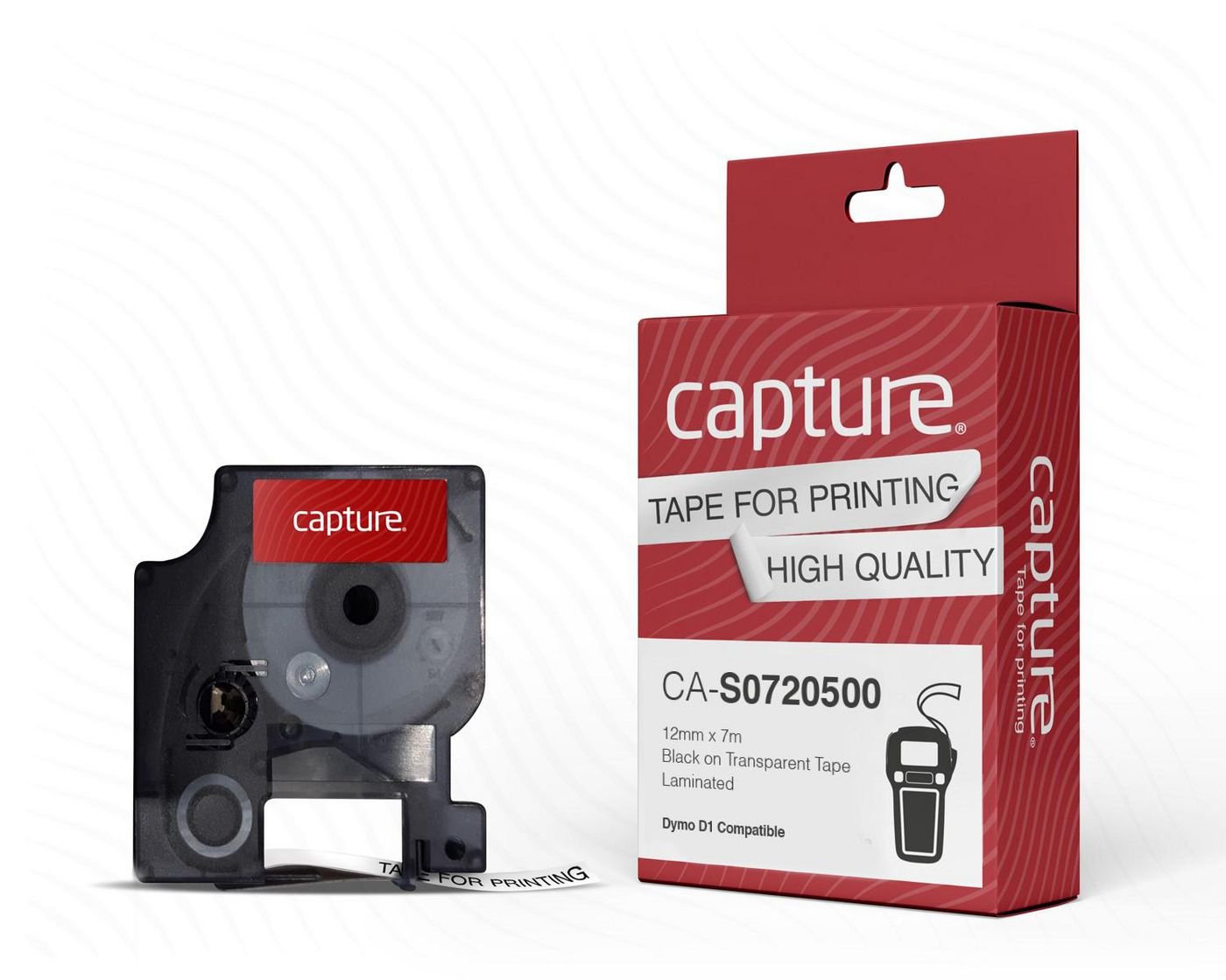 Capture Ca-S0720500 Cinta Para Impresora De Etiquetas Negro Sobre Transparente