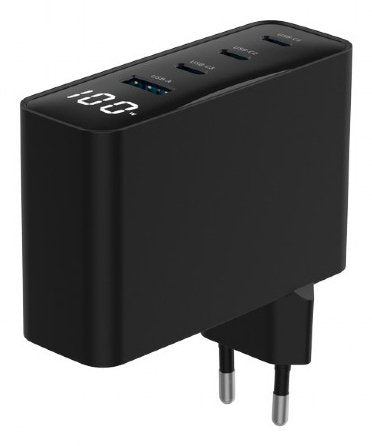 Ladowarka Uniwersalna 100w Gan 1xusb-A 3xusb-C Szybkie Ladowanie Lcd Negro