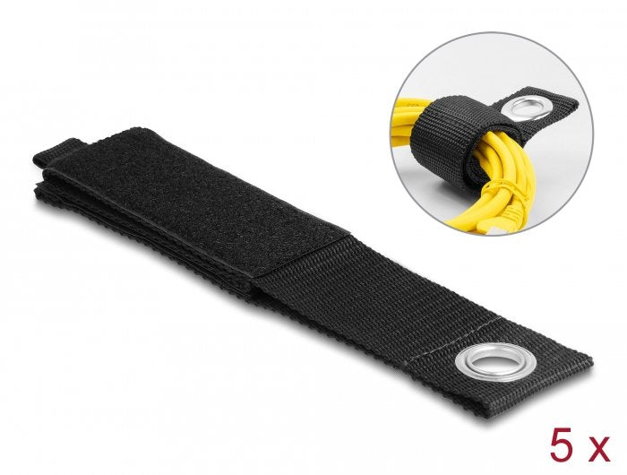 Delock Cinturón De Velcro L 508 X B 50 Mm Negro 5 Piezas