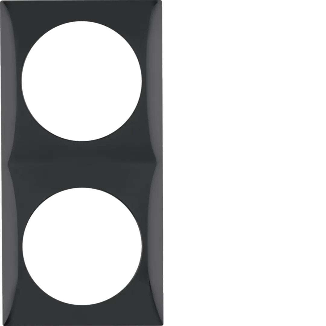 Berker 918262510 Rahmen 2fach Integro Flow Schwarz, Glänzend