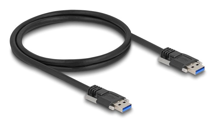 Delock Usb 5 Gbps Cable Typ-A Stecker Zu Typ-A Stecker Mit Schraubenabstand 19 Mm   M3 Schrauben 1 M Schwarz