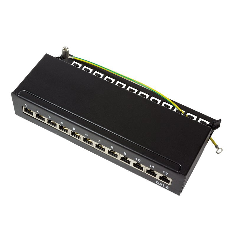 Logilink Np0017 Patchpanel Mesa / Pared Cat.6 Stp 12 Puertos, Negro
