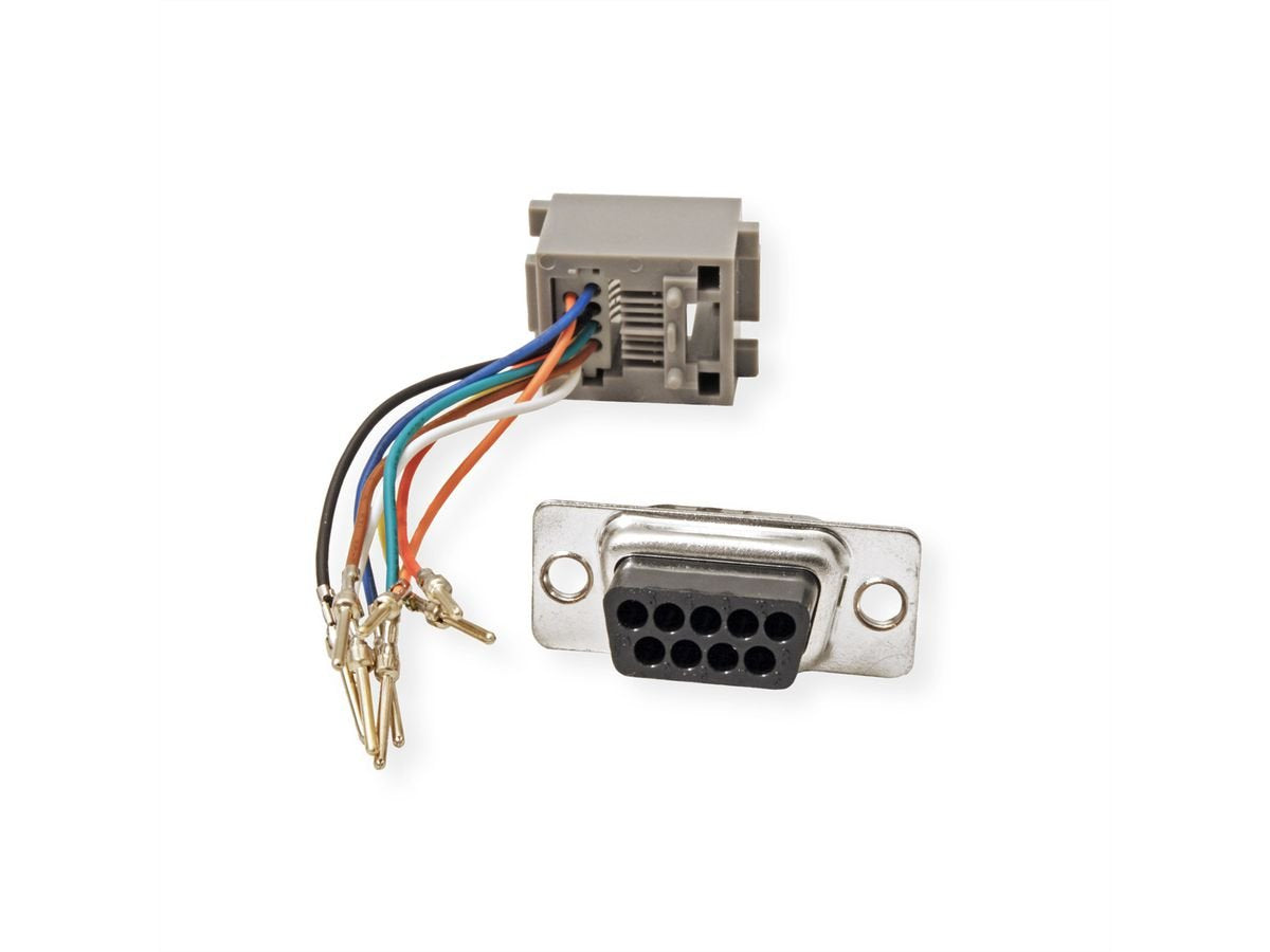 Roline Db9 Stecker-Rj45 Buchse 8p 8c 8ltg., Silberfarben