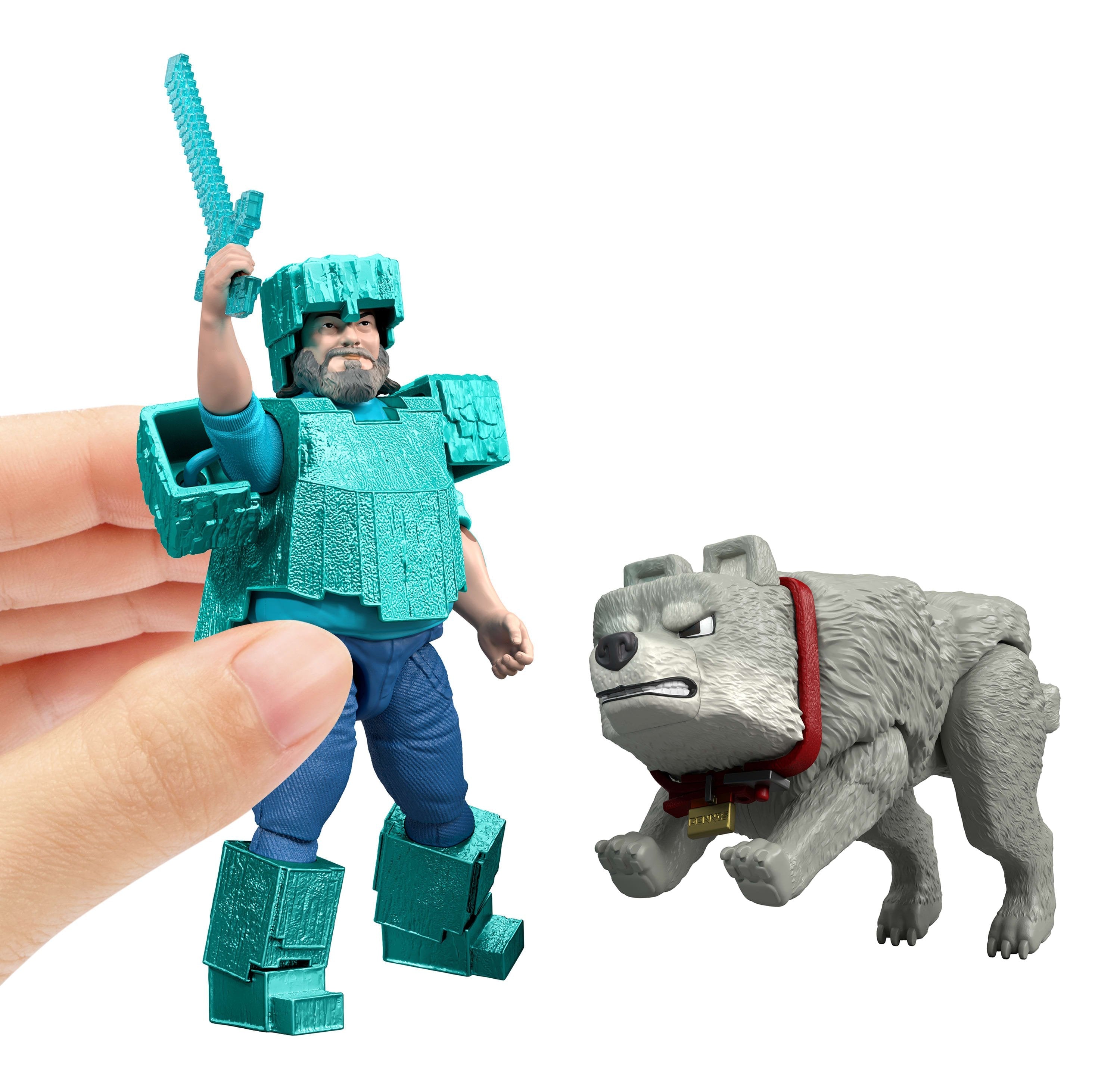Set 2 Figuras Steve & Wolf Minecraft La Pelicula