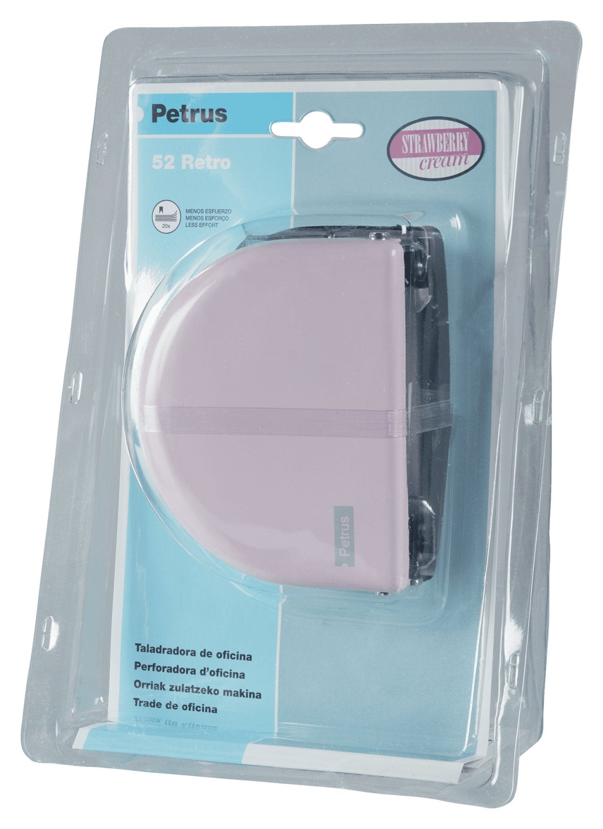 Petrus 52 Retro Taladro Perforador Metalico - Hasta 20 Hojas - Marcas De Formato - Facil Vaciado - Punzones 5.5mm -