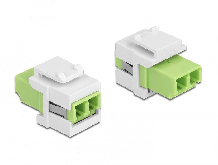 Keystone Modul Lc Duplex Buchse Zu Lc Duplex Buchse Lindgrün   Weiss