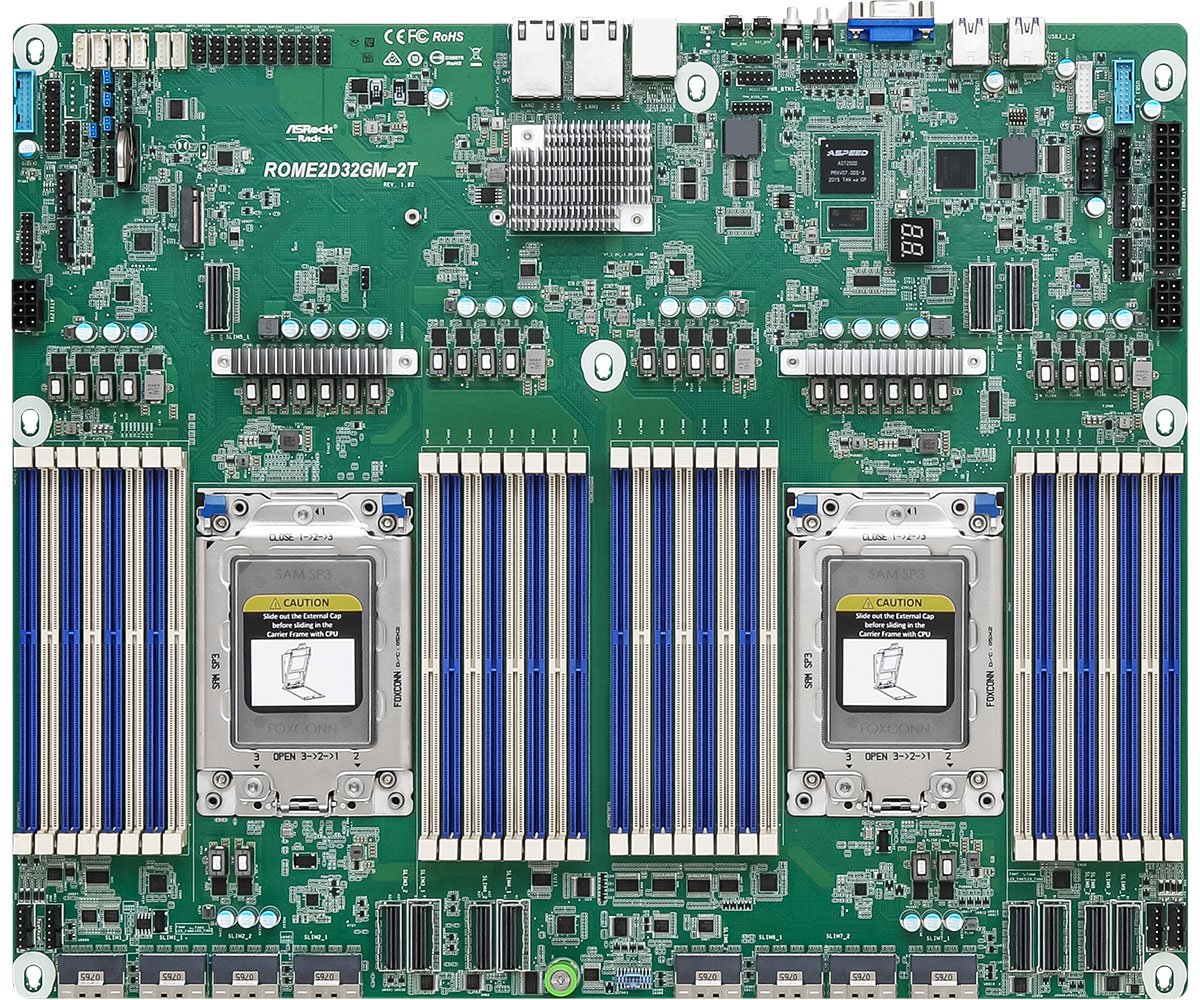 Asrock Placa Base Rome2d32gm-2t Proprietary Dual Socket Sp3 Single