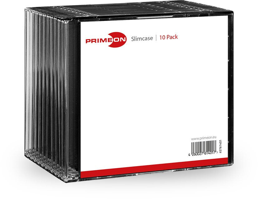 Primeon Cajas Para Cd / Dvd / Br Slimcase 1 Disco (10-Pack)