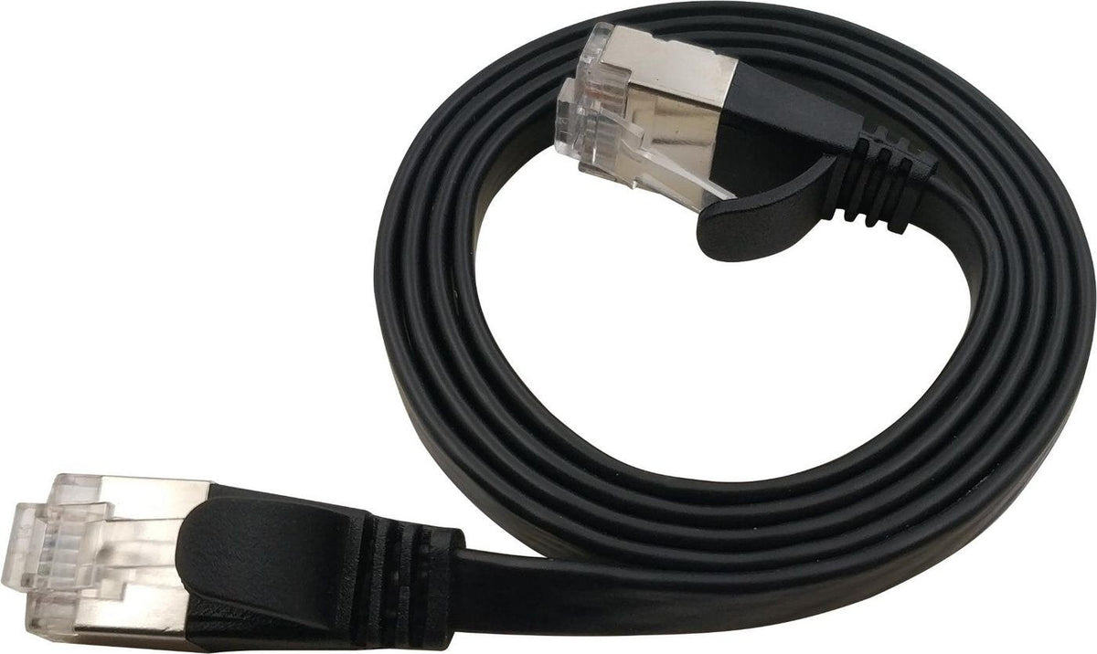 Flat U/Ftp Cat6a Black 4m Awg 32/7, Pvc, 1 85x6mm Stp-Fl6a-00400-Blk