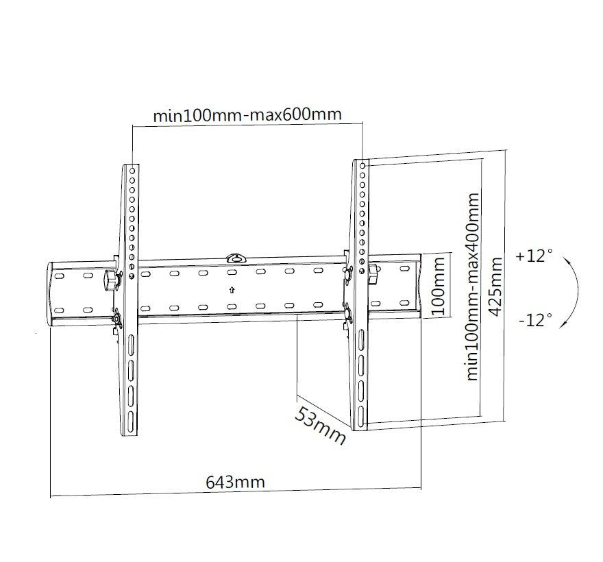 Soporte Pantalla 37- 70 Inclinable Equip Max. 40kgs Vesa Max 600x400