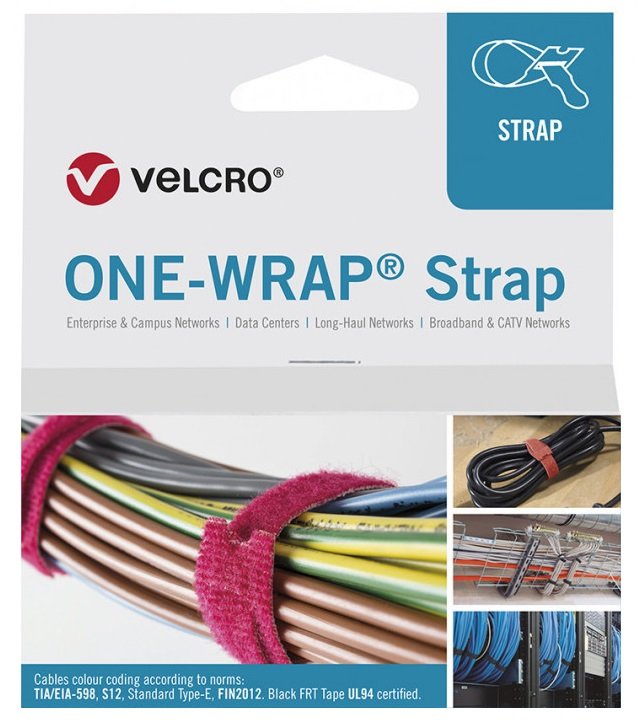 Velcro One-Wrap Presilla Brida Reutilizable Polipropileno (Pp), Velcro Negro 100 Pieza(S)