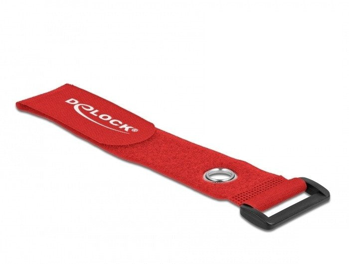 Delock Klett-Cablebinder Mit Schlaufe Und Befestigungsöse L 280 X B 38 Mm Rot 3 Stück