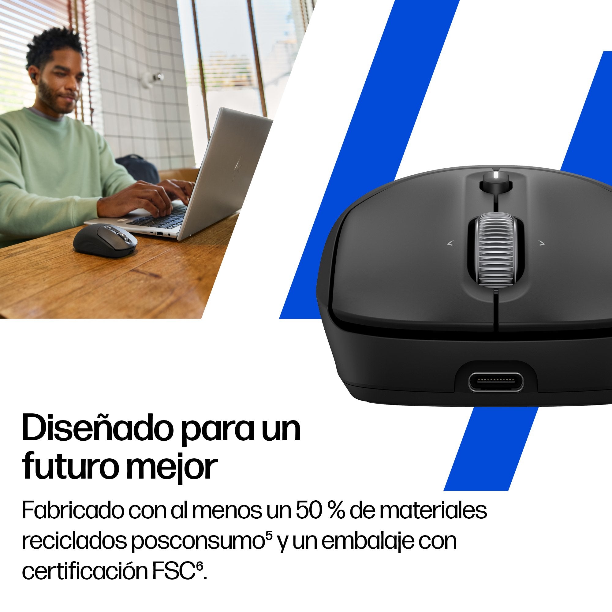 EAN 0198701895138 - HP 705 Rechargeable Wireless Mouse ratón Oficina Ambidextro Bluetooth + USB Type-A 6000 DPI imagen 8