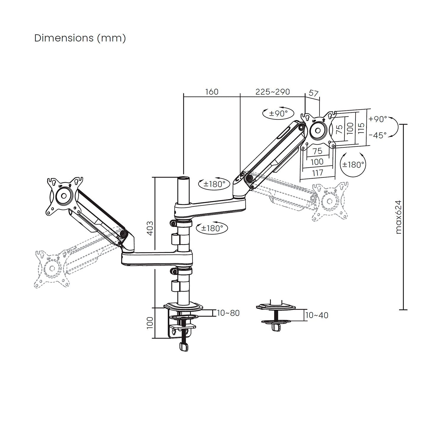 EAN 8435739904626 - AISENS DT32TSR-441 soporte para monitor 81,3 cm (32") Escritorio imagen 7