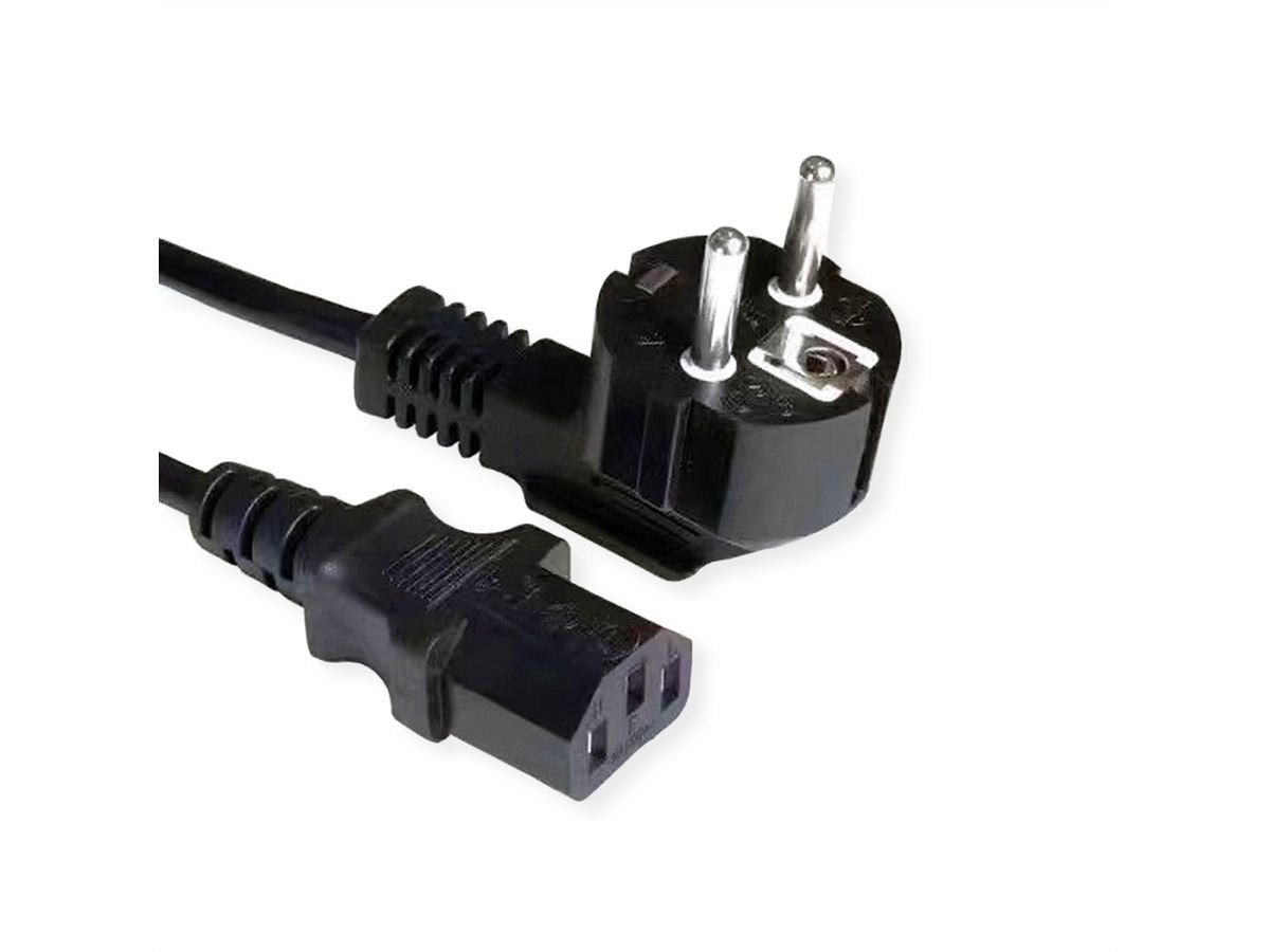 Value Netzcable, Gerade Iec-Buchse, Schwarz, 3 M