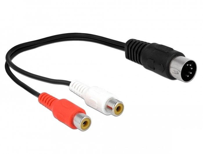 Delock Conector De Diodo De Cable Din De 5 Pines A 2 X Rca Hembra De 20 Cm