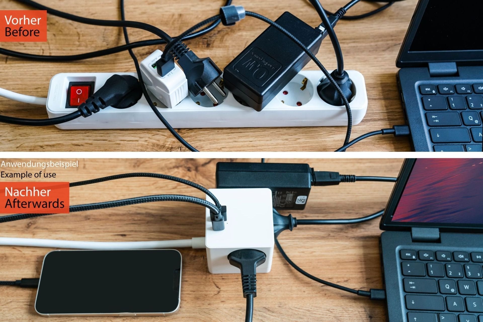 Cablemeister Steckdosenwürfel Mit 3m Zuleitung 3x Schuko  1x Usb-C 20w Pd 3.0  Usb-A 18w Weiss